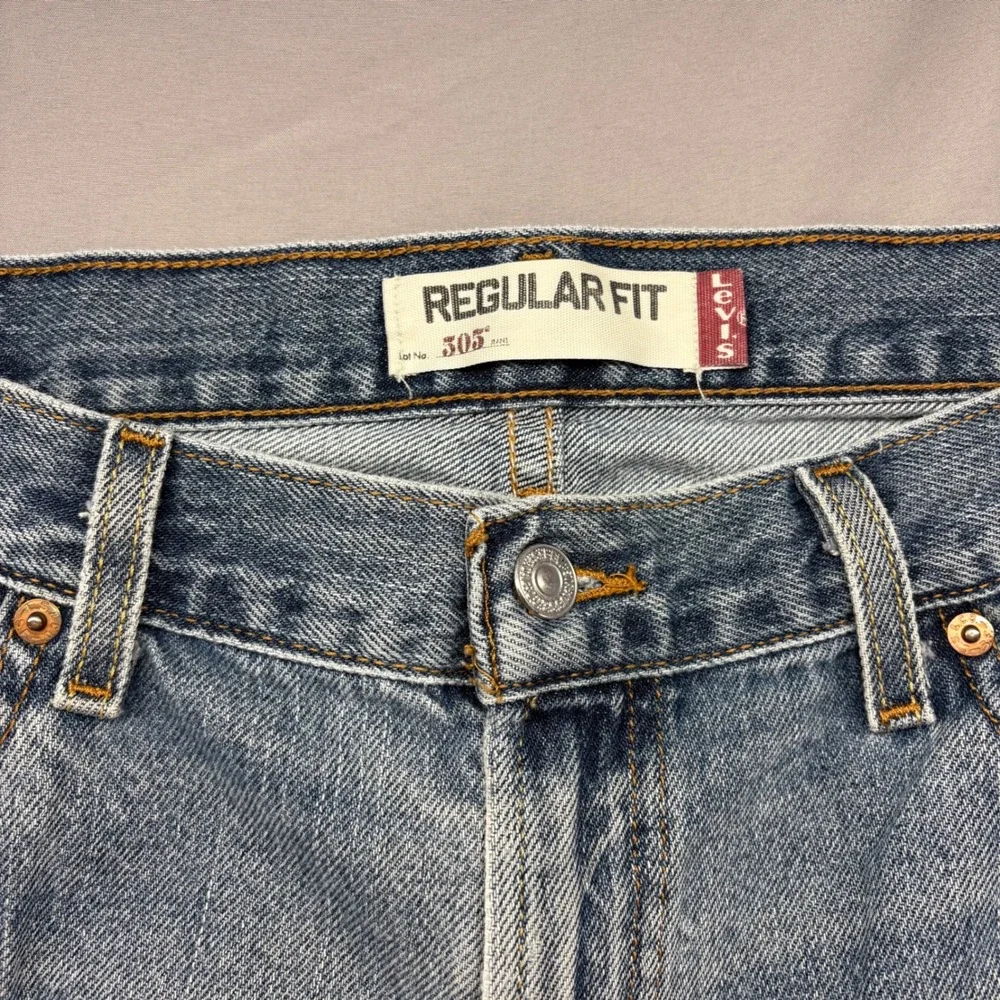 Levis 505 Regular Fit Mens Jeans Light Wash Denim‎ 36x32 Straight Leg 100 Cotton